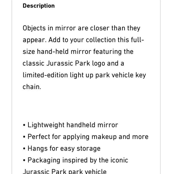 Profusion X Jurassic Park Handheld Mirror - Picture 5 of 8